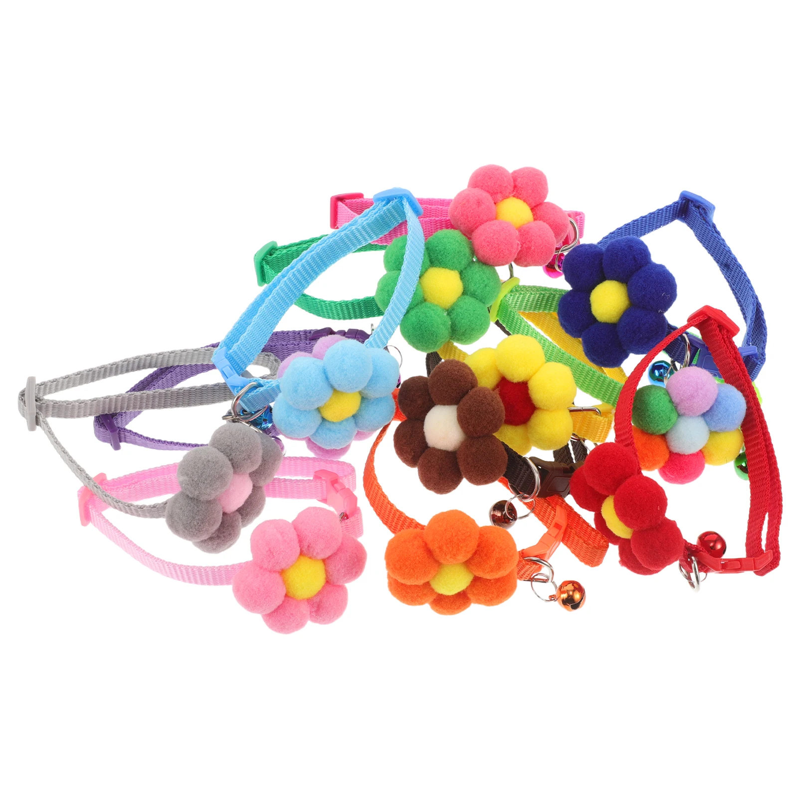 

12 Pcs Pet Neck Collar Dog Collars for Medium Dogs Cute Kitten Adorable Cat Flower Fashion