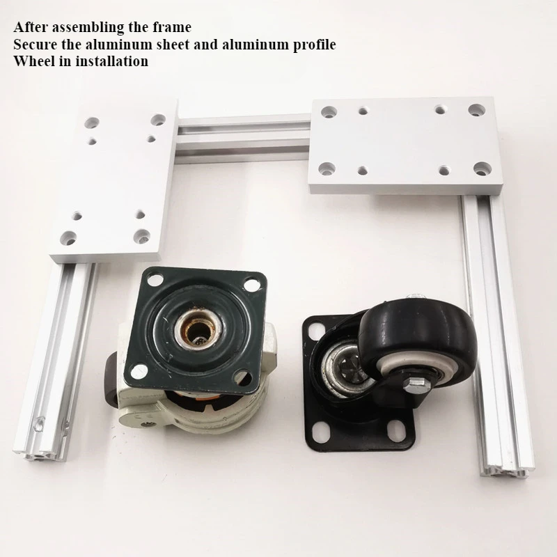 Aluminum Profile Connecting Plate with End Face, Universal Wheel, 2 in, 3 in, 202030304040