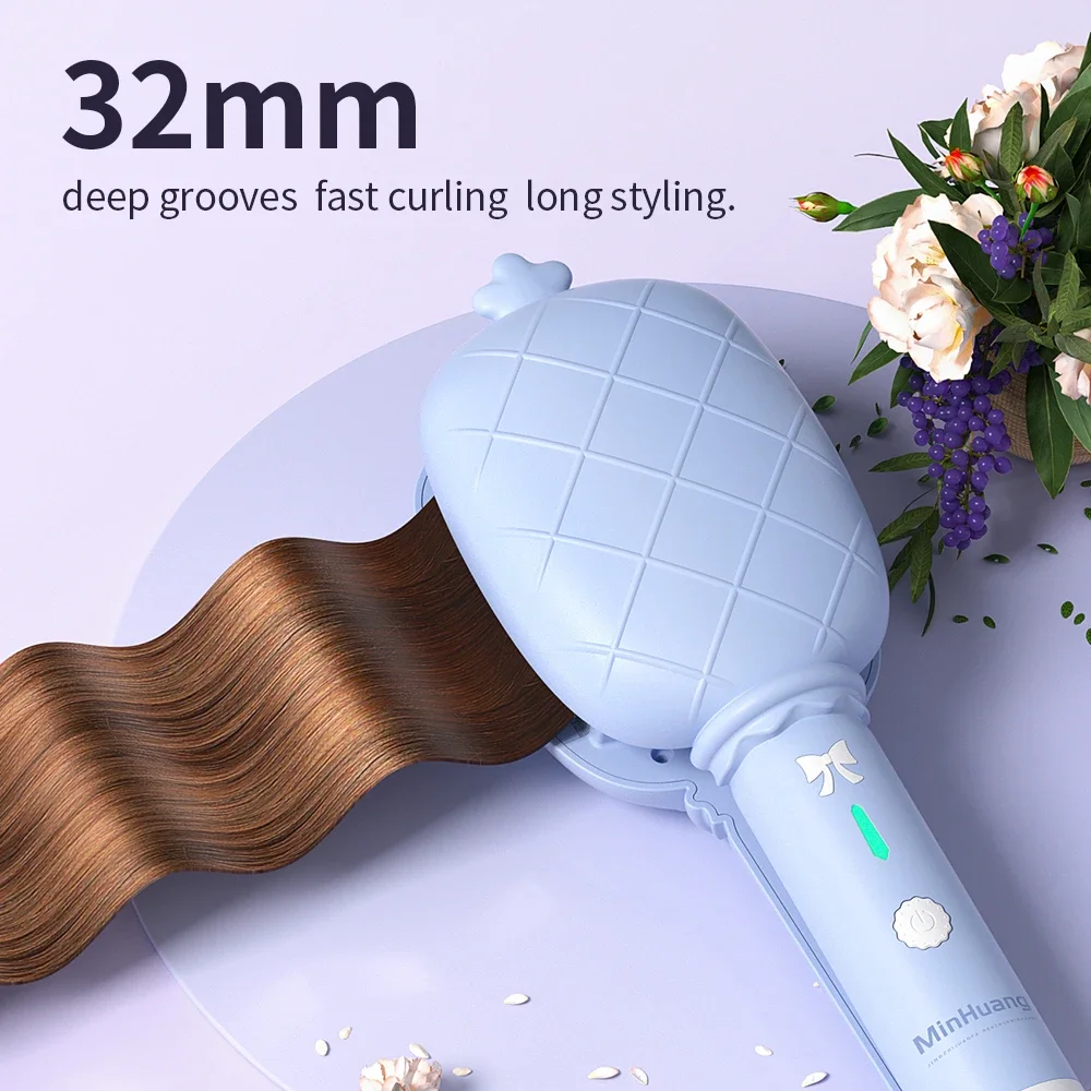 Hair Curling Iron 32mm Deep Wave Hair Curler 3 Temperature Adjustable  Fast Heating Crimping Iron Styler Wand for All Hair Style