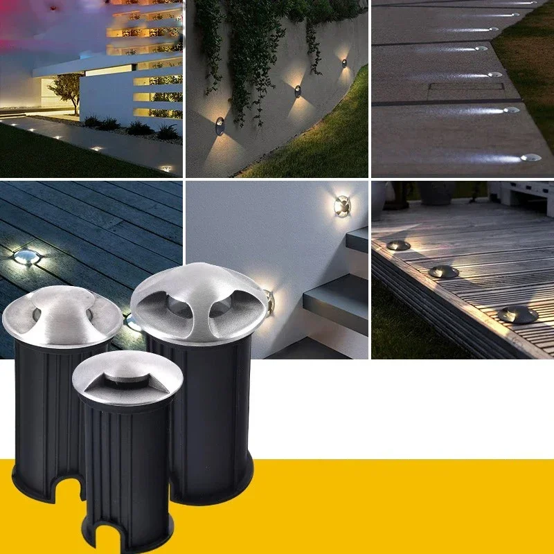 Spot lumineux LED encastrable dans le sol, imperméable, éclairage d'extérieur, luminaire de paysage, éclairage d'extérieur, idéal pour un jardin, une cour, un escalier ou une marche