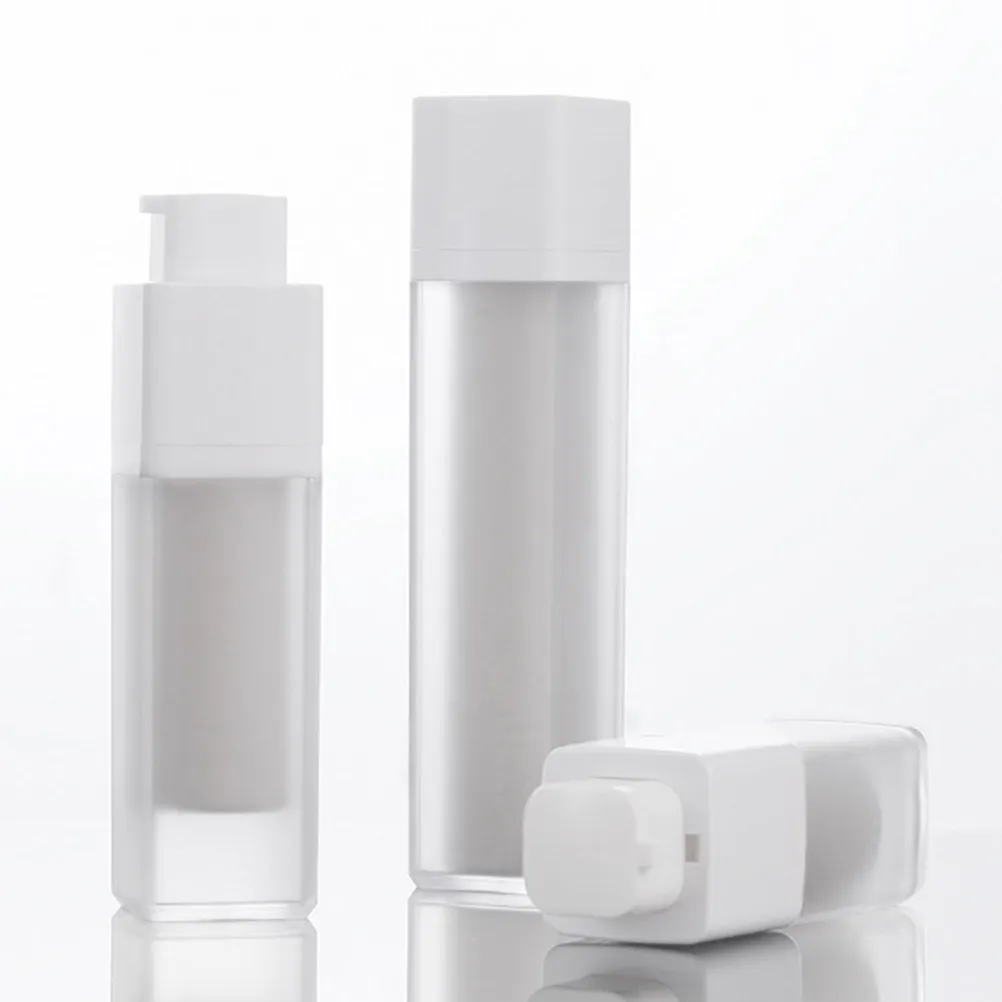 3Pcs Matte Surface Airless Pump Bottle Space Saving Travel Lotion Dispenser Multipurpose Container for Creams Serums - view 2