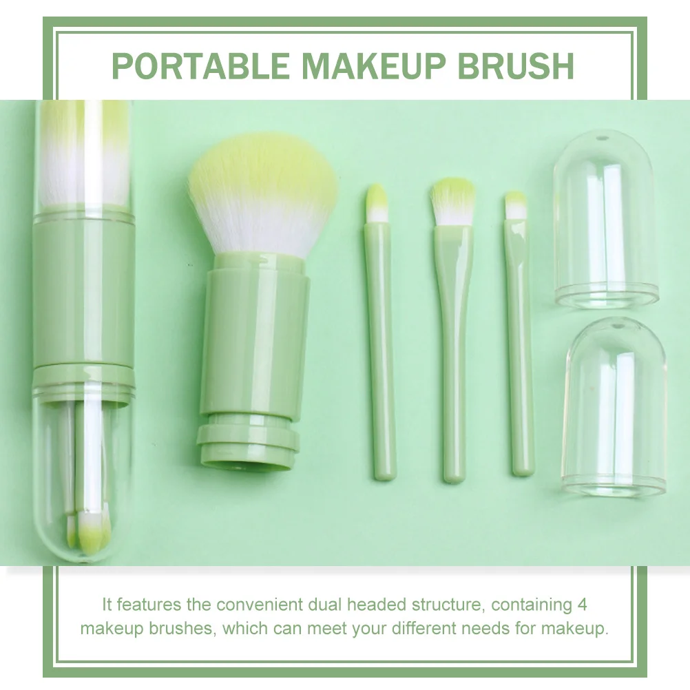 1 set Set di pennelli per trucco a doppia estremità Strumenti portatili multifunzionali per fard Ombretto Evidenzia Contouring a doppia testa