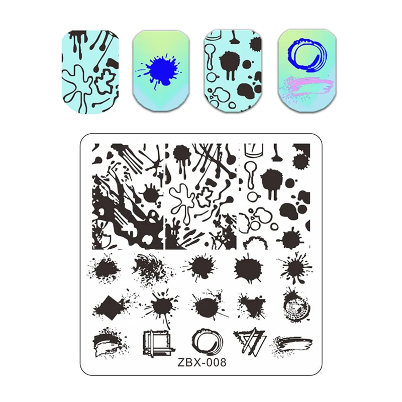 ใหม่ Graffiti แผ่นปั๊มเล็บสแตนเลส Bubble Nail Art แสตมป์แม่แบบ DIY ลูกไม้ดอกไม้เล็บเครื่องมือลายฉลุ