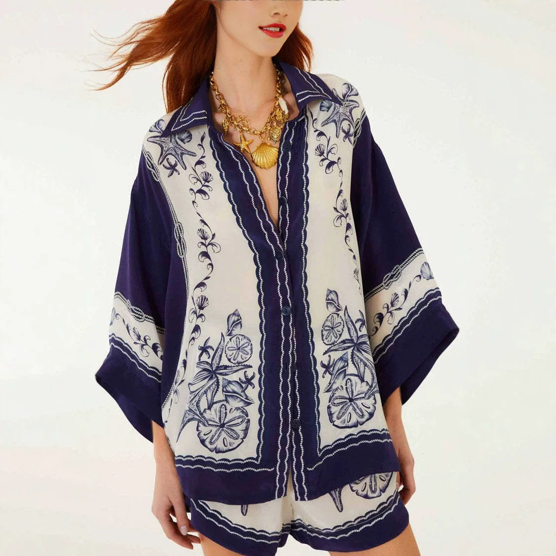 

Casual Fashion Cardigan Linen Vacation Beach Wind Set