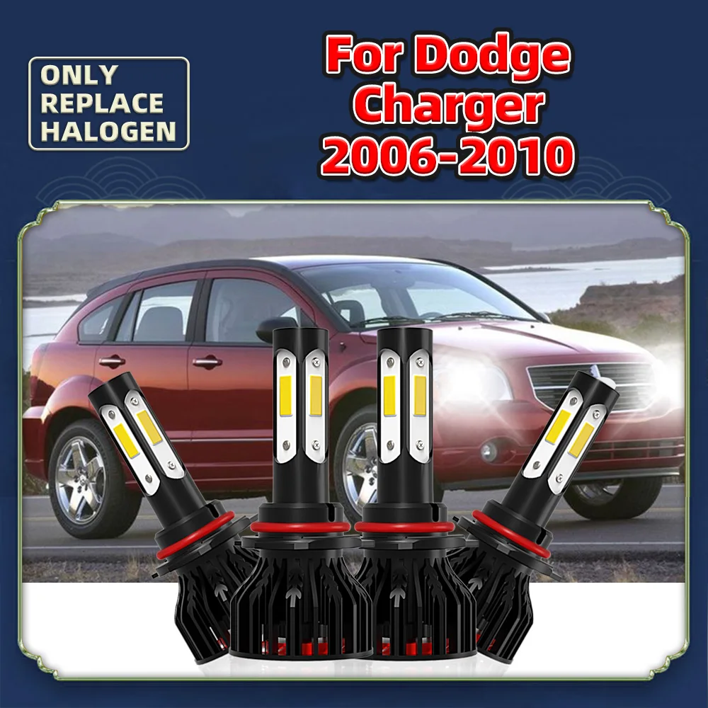 Auto Lamps 9005 9006 Turbo Bulb 12000LM Brighter Car LED Headlight 6000K 360° 12V 90W For Dodge Charger 2006 2007 2008 2009 2010