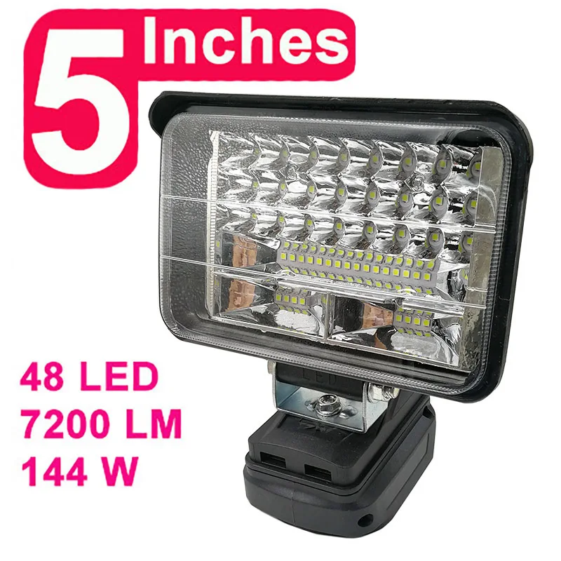 Imagem -02 - Led Alarme Luzes de Trabalho Lanterna Tocha Elétrica Spotlight Lâmpada do Carro para Ryobi 18v Lítio Níquel Mais Bateria P108 P104