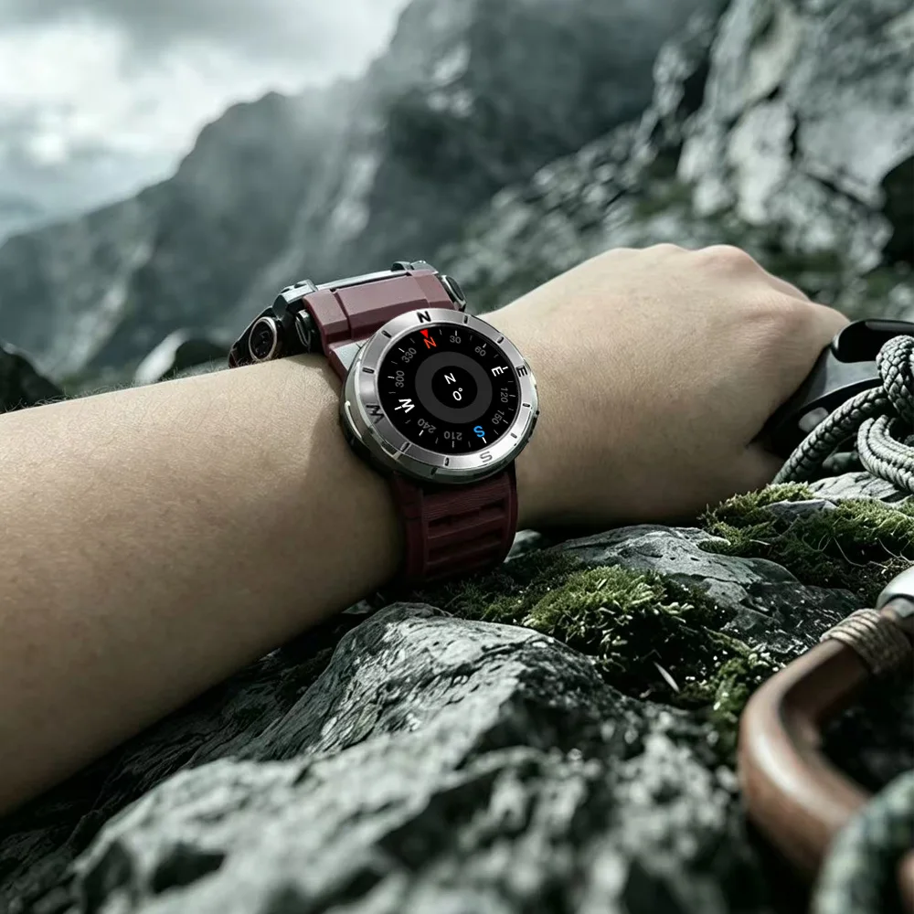 Outdoor Portable Watch Strap with Smart Compass Paracord Bracelet Flashlight Altitude Feature for Quartz Automatic Watches