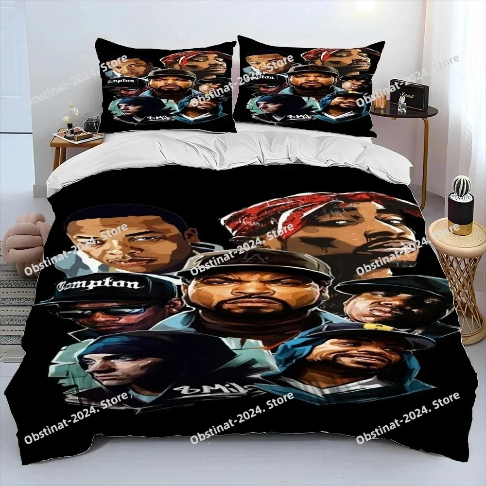 

Hip Hop Art Rapper Legend Star Comforter Bedding Set,Duvet Cover Bed Set Quilt Cover Pillowcase,king Queen Size Bedding Set Boys