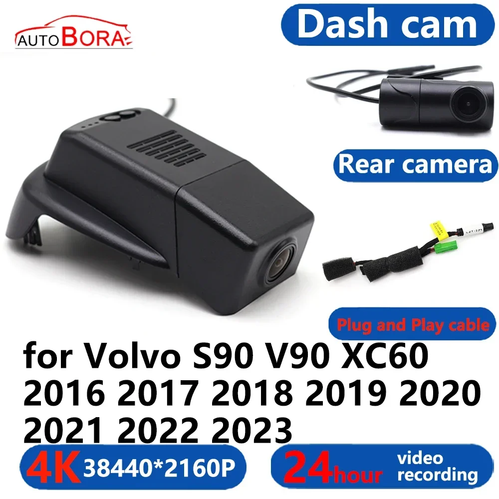 

AutoBora 4K Wifi 3840*2160 Car DVR Dash Cam Camera 24H Video Monitor for Volvo S90 V90 XC60 2016 2017 2018 2019 2021 2022 2023