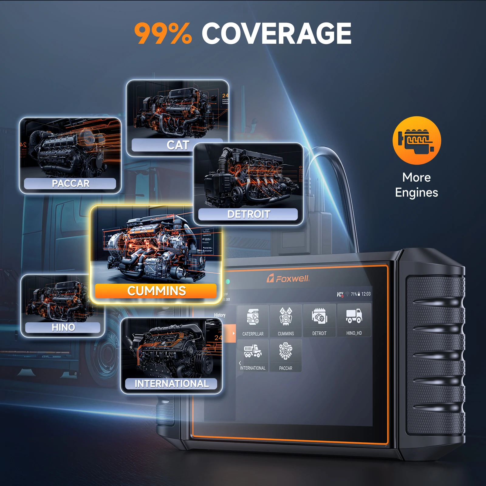 FOXWELL HD500 الثقيلة شاحنة الديزل الماسح الضوئي أداة تشخيصية DPF Regen حاقن قطع الحد إعداد 24 فولت شاحنة الماسح الضوئي #5