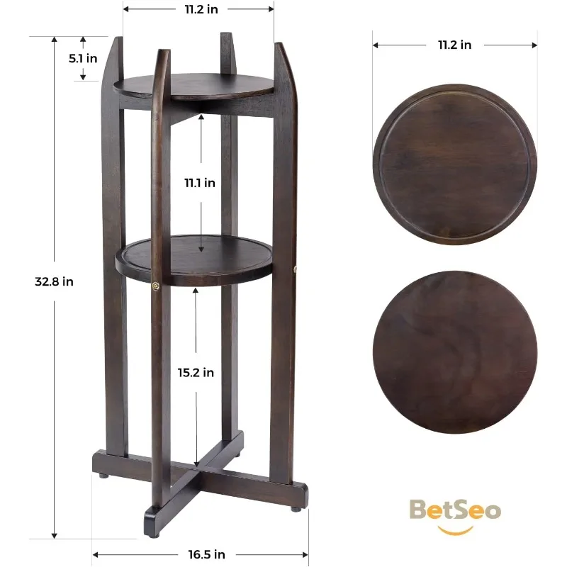 

Natural Solid Wood Water Dispenser Floor Stand (32.8" Hight-11.2" Wide)Drink Dispenser Floor Stand with 2 Round Shelfs Included