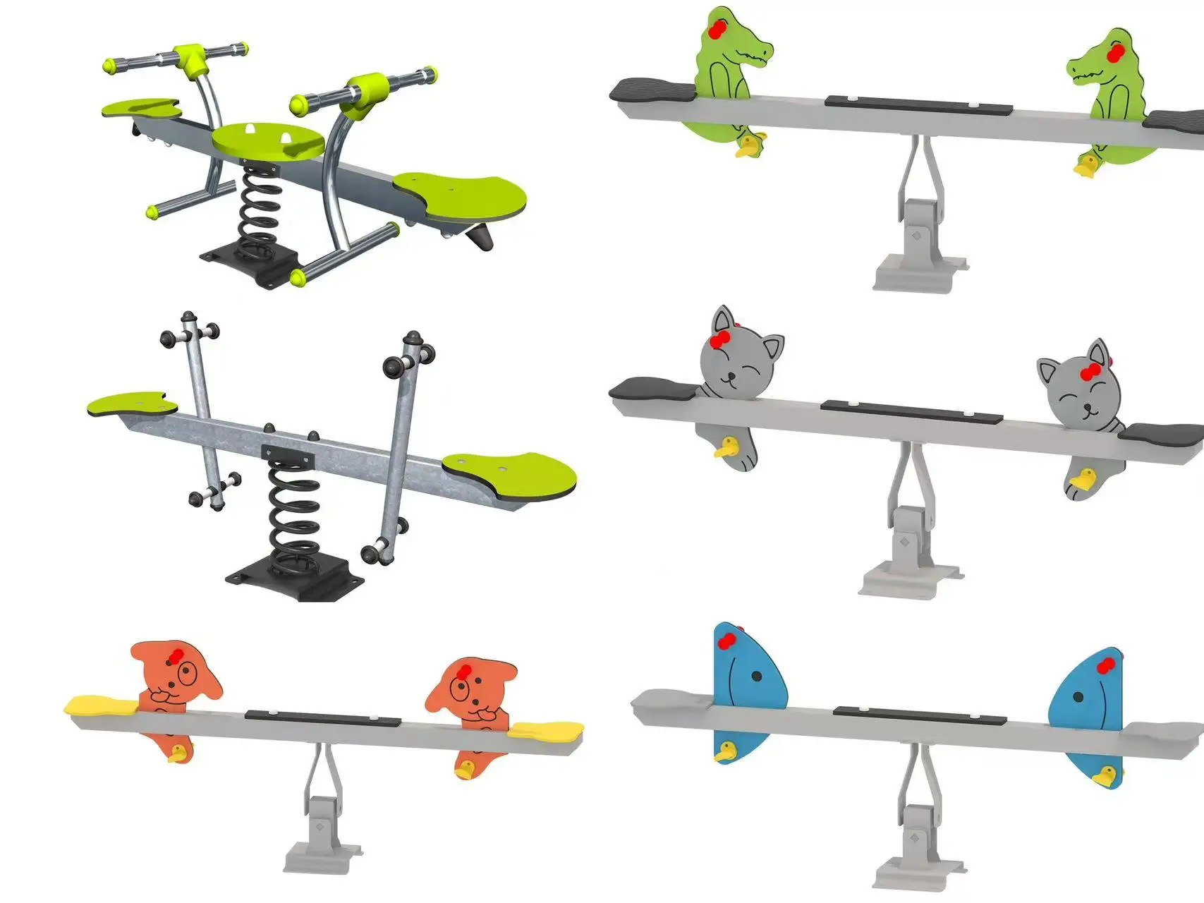 Outdoor Kindergarten Cartoon Animal Spring Plastic Seesaw Kids Teeter Totter Play Equipment For Adventure Park & School