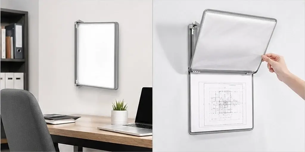 Wall Mounted Flip File Organizer A4 Metal PVC Document Rack Office Wall File Folder Holder Display Document Rack