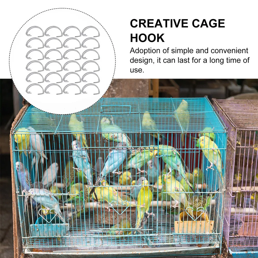 

40Pcs Cage Door Hook Premium Wrought Stainless Steel Strong Load Bearing for Household Animal Cage Storage Space Saving Solution