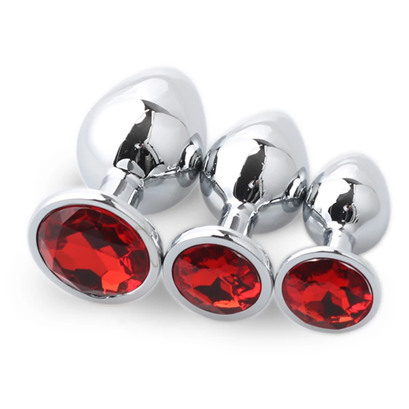 Tapón Anal de Metal inoxidable, tapón Anal con joyería, cuentas anales de cristal coloridas, Juguetes sexuales para adultos para mujeres, juego para adultos, Sex Shop