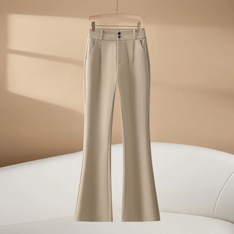 عالية الخصر متوهج السراويل السراويل في الربيع والخريف جديد عادية تنوعا سليم البدلة السراويل متوهج بناطيل كاجوال للنساء