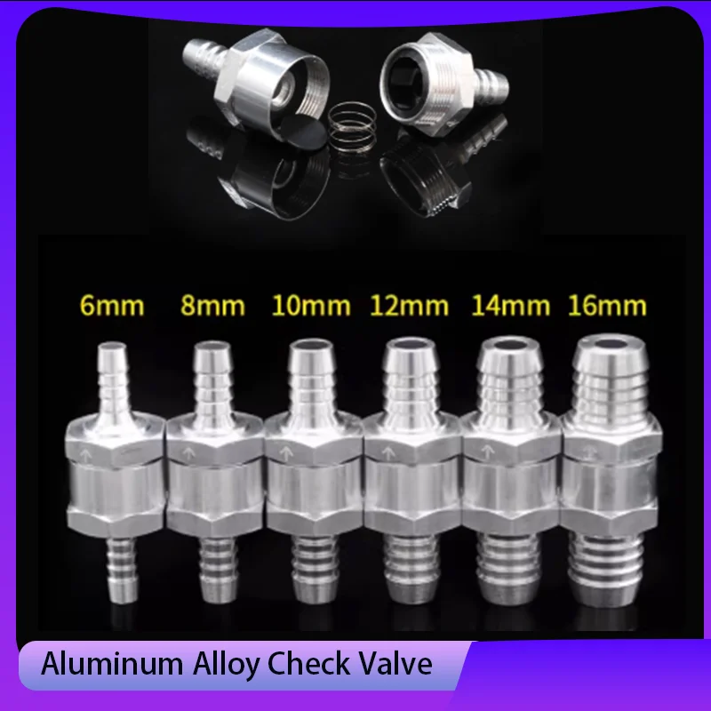 Aluminium Alloy One Way Valve 6/8/10/12/14/16mm Non Return Check Wave for Carburettor Low Pressure Fuel System 1/5pcs