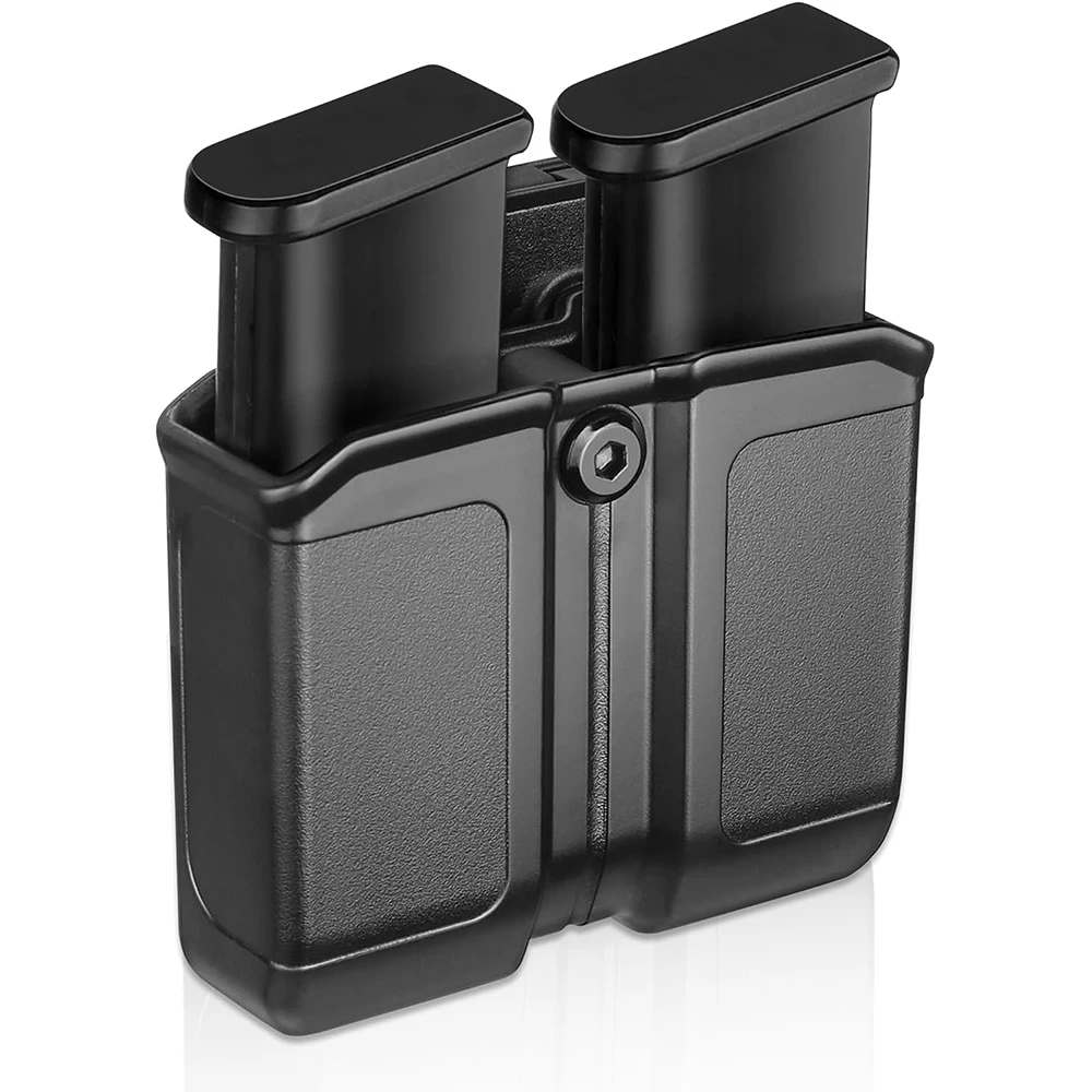 Gun&Flower OWB Universal Polymer Mag Holster Plastic Double Stack Magazine Holder Pouch fit 9mm & 0.4 Caliber