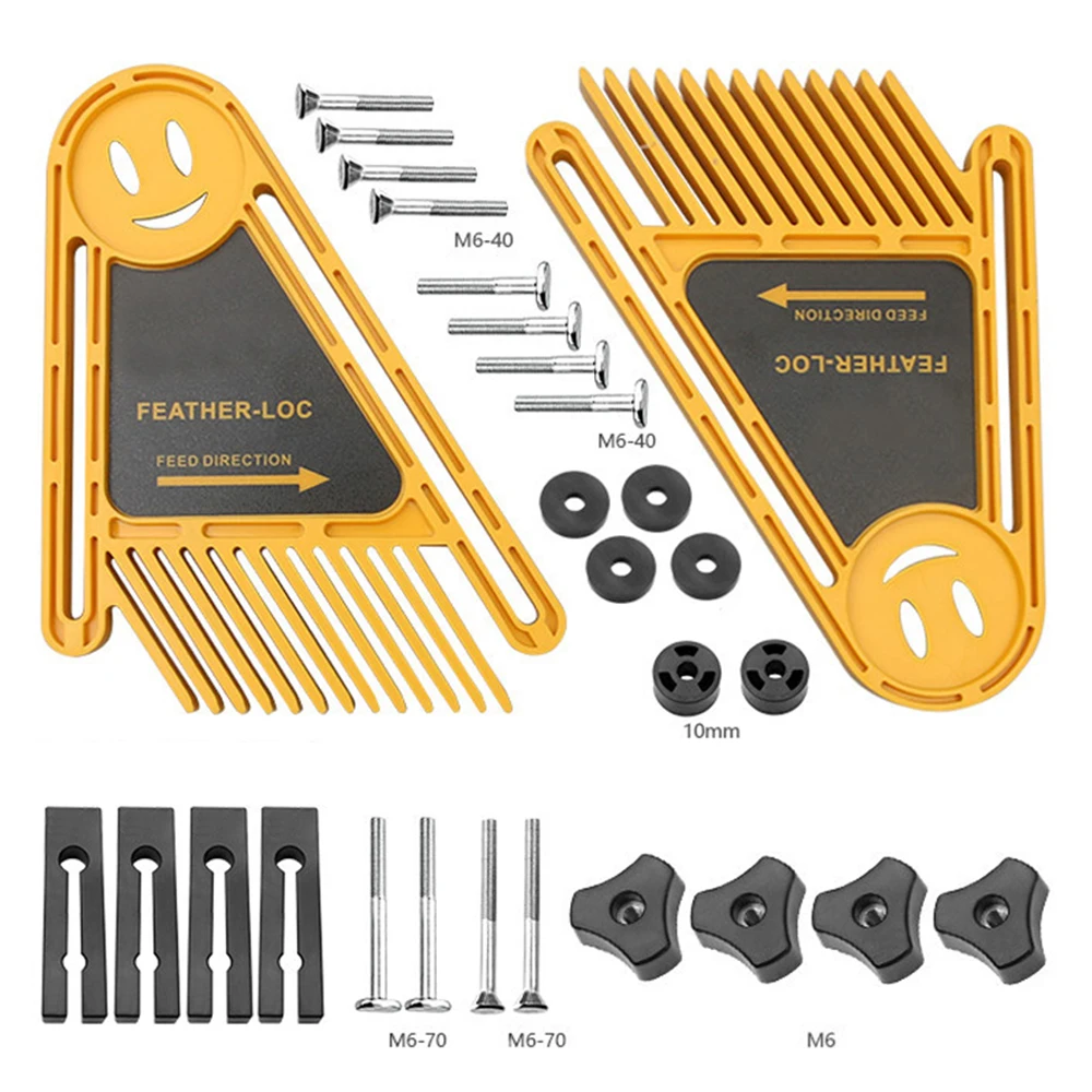 Adjustable 2 Pack Feather Board Double Feather Loc Board Woodworking Safety Table Saw Push Block for Tablesaws and Router Tables