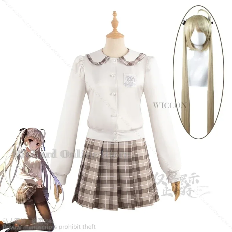 Anime yosuga no sora jk uniforme escolar cosplay kasugano sora traje lolita perucas longas para festa de halloween cos terno mulher kaw $ 0 $ i