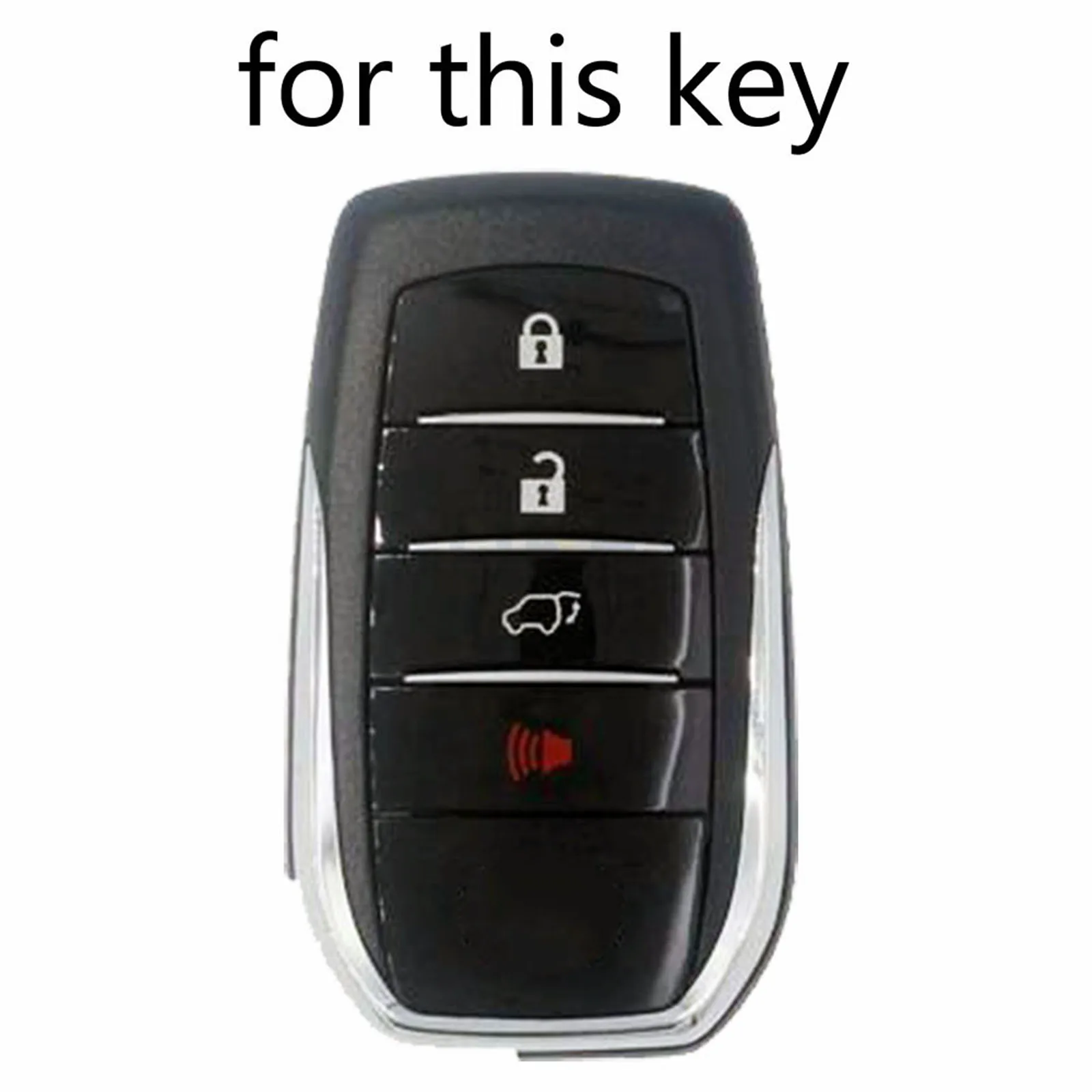 4 Button Silicone Key Case Cover For Toyota Fortuner Rav4 Highlander Mark X Cover Remote Fob Shell Jacket Key Sleeve Protector
