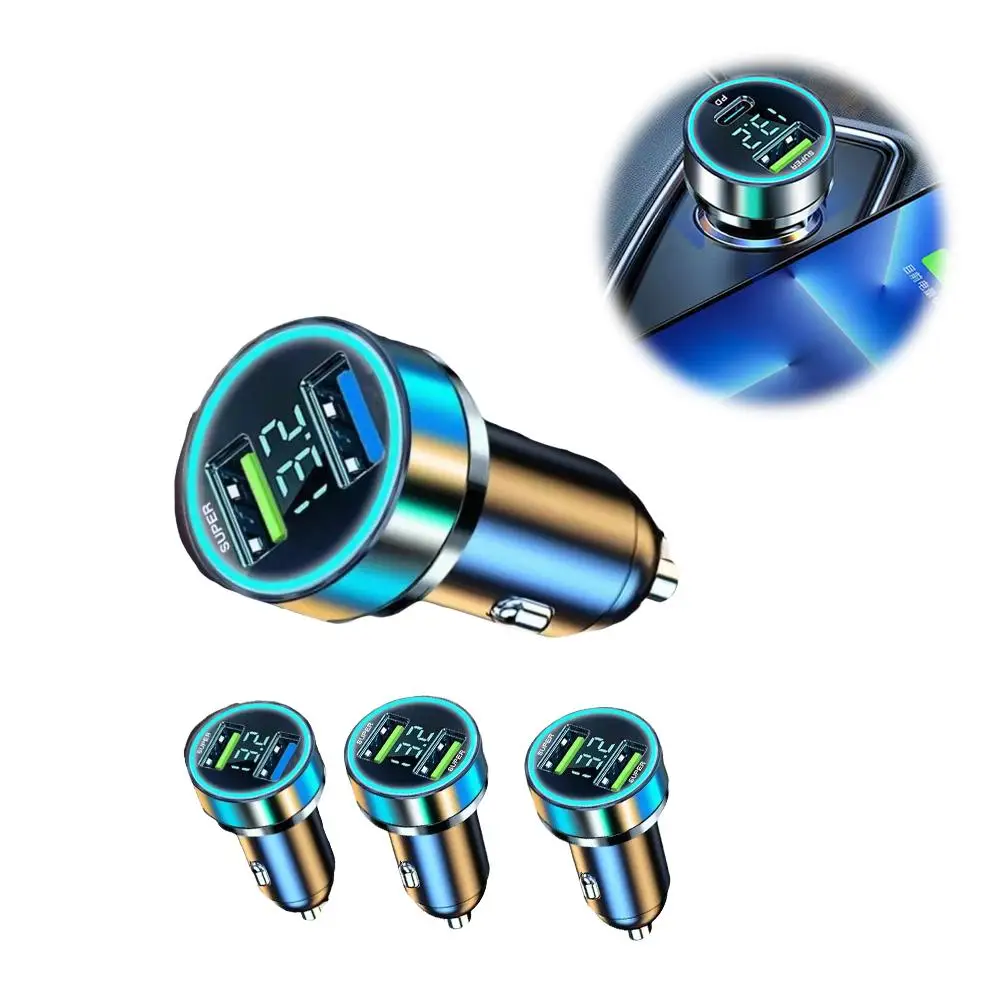 

120/240W Car Charger Fast Charging 2 USB Ports Adapter with Digital Display for IPhone Sa msung Xi aomi G7A3