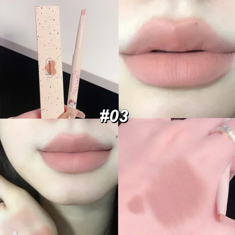 Stylo crayon à lèvres nu cinq couleurs, imperméable, velours mat, longue durée, facile à décolorer, maquillage pour le contour des lèvres charnues