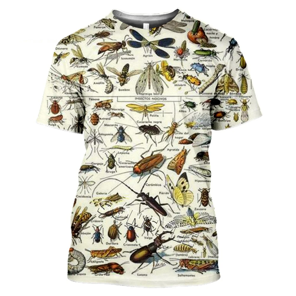 New Summer Tide Insect  Picture Men T-Shirts  Casual 3D Print Tees Hip Hop Personality Round Neck Short Sleeve Quick-Dry Tops