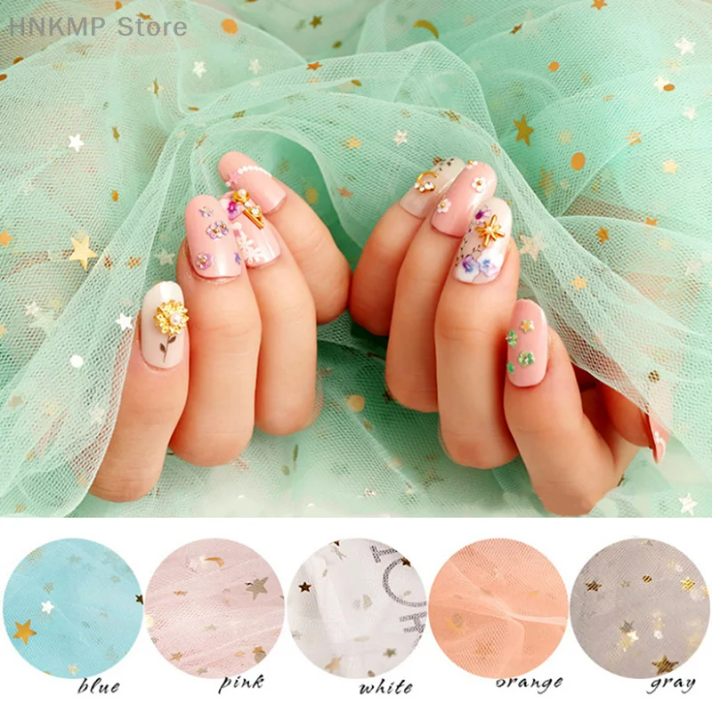 

Nail Art Gauze Shooting Photo Props Nail Mesh Manicure Photography Background Lace Mesh Cloth 6 Colors