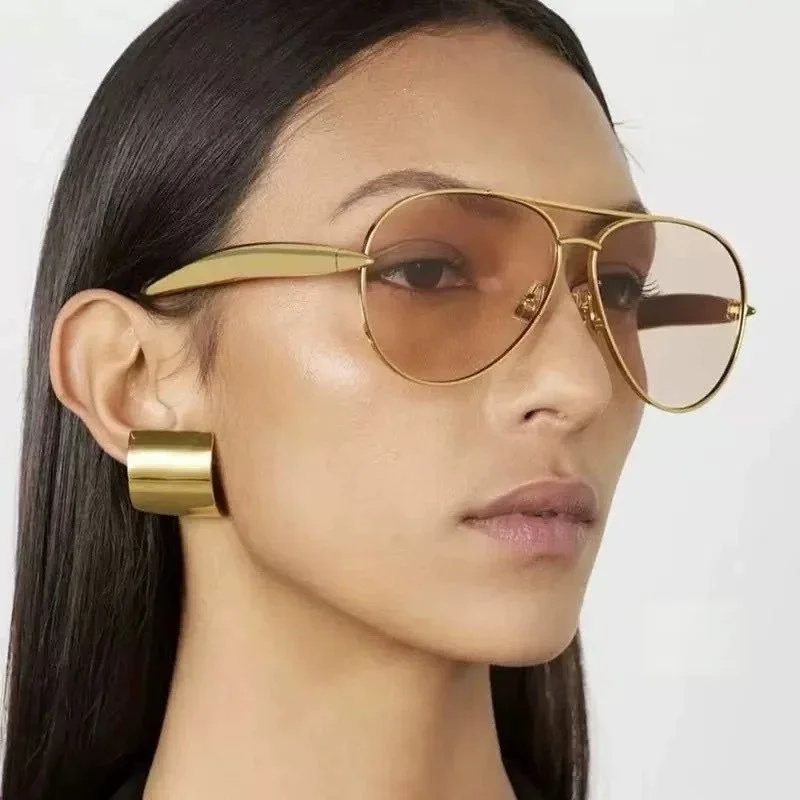 Große Aviator-Sonnenbrille im europäischen und amerikanischen Designer-Stil, personalisierte Mode-Sonnenbrille für Herren mit Krötenrahmen DS-90137
