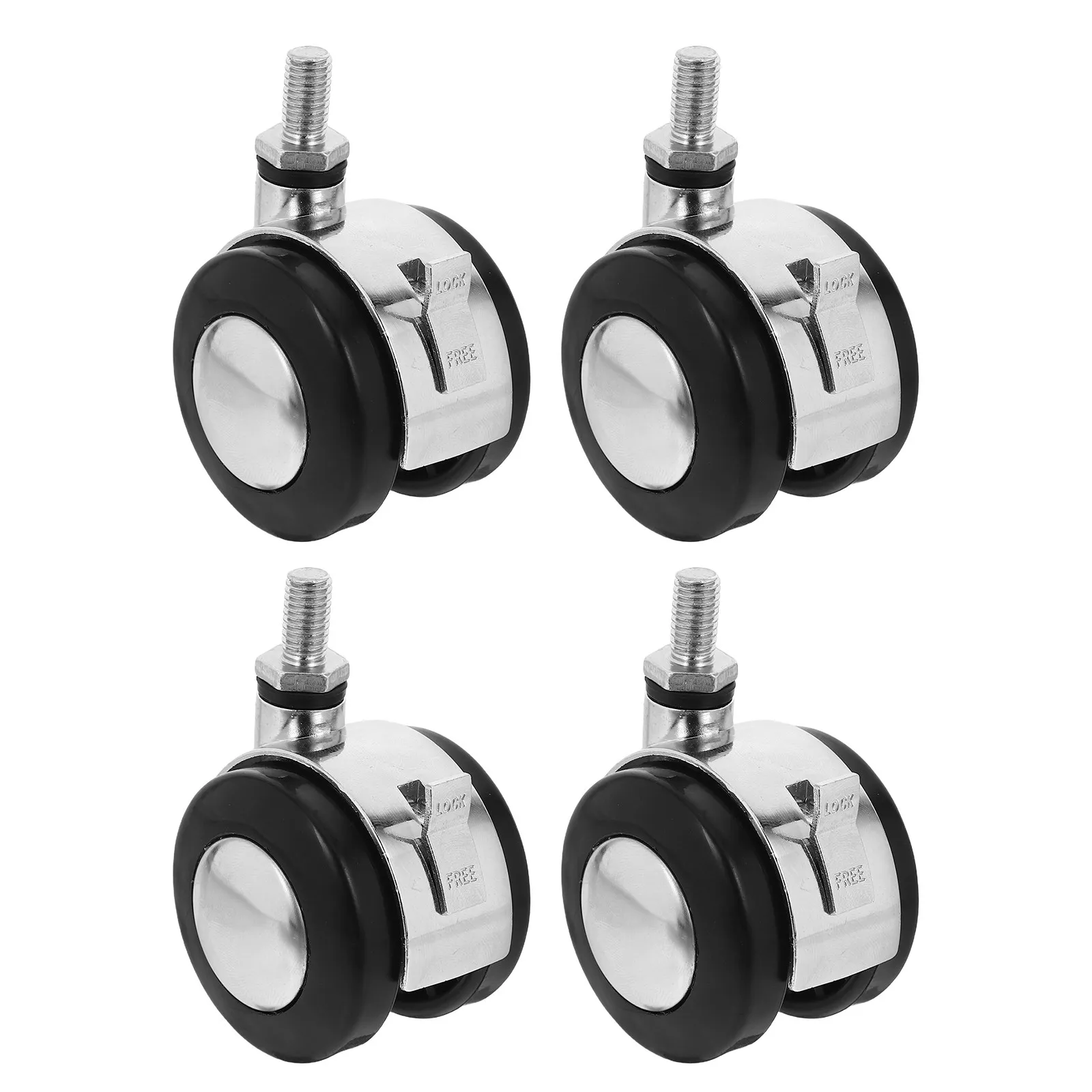 4Pcs Silent Smooth Rolling Office Chair Wheels Replacement Stem Casters High Load Capacity for Desk Computer Gaming Chair Caster