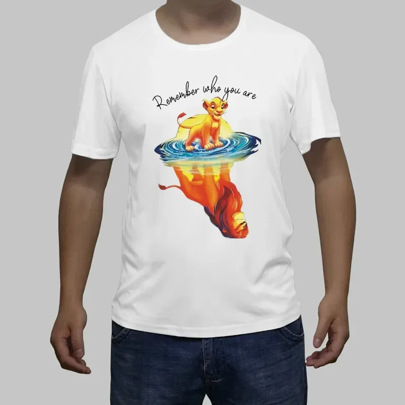 100% Cotton O-Neck Summer Short Sleeve Casual Mens T-shirt Remember Who You Are. Fashion Simba Water Reflection Mufasa T-Shirt