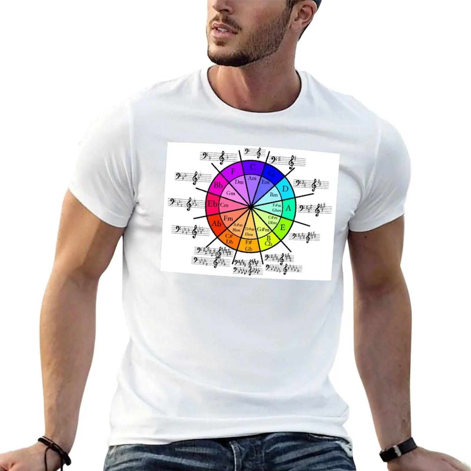 Circle of 5ths Bass & Treble T-Shirt new edition oversizeds men t shirt