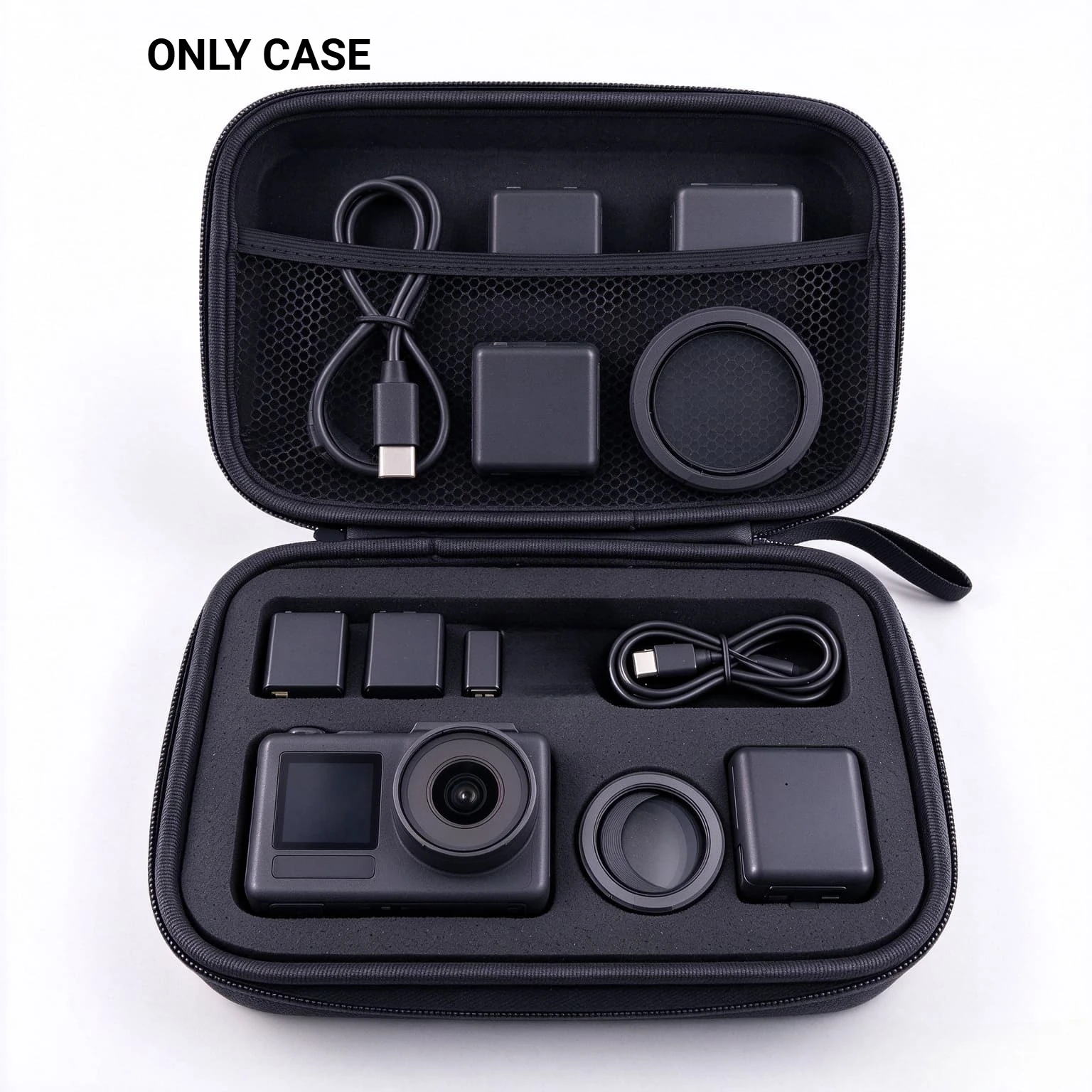 Portable EVA Camera Storage Pouch DIY Customizable Foam Sponge Protective Carry Case for Dji Osmo Action 3 4 5 Pro, Bag Only