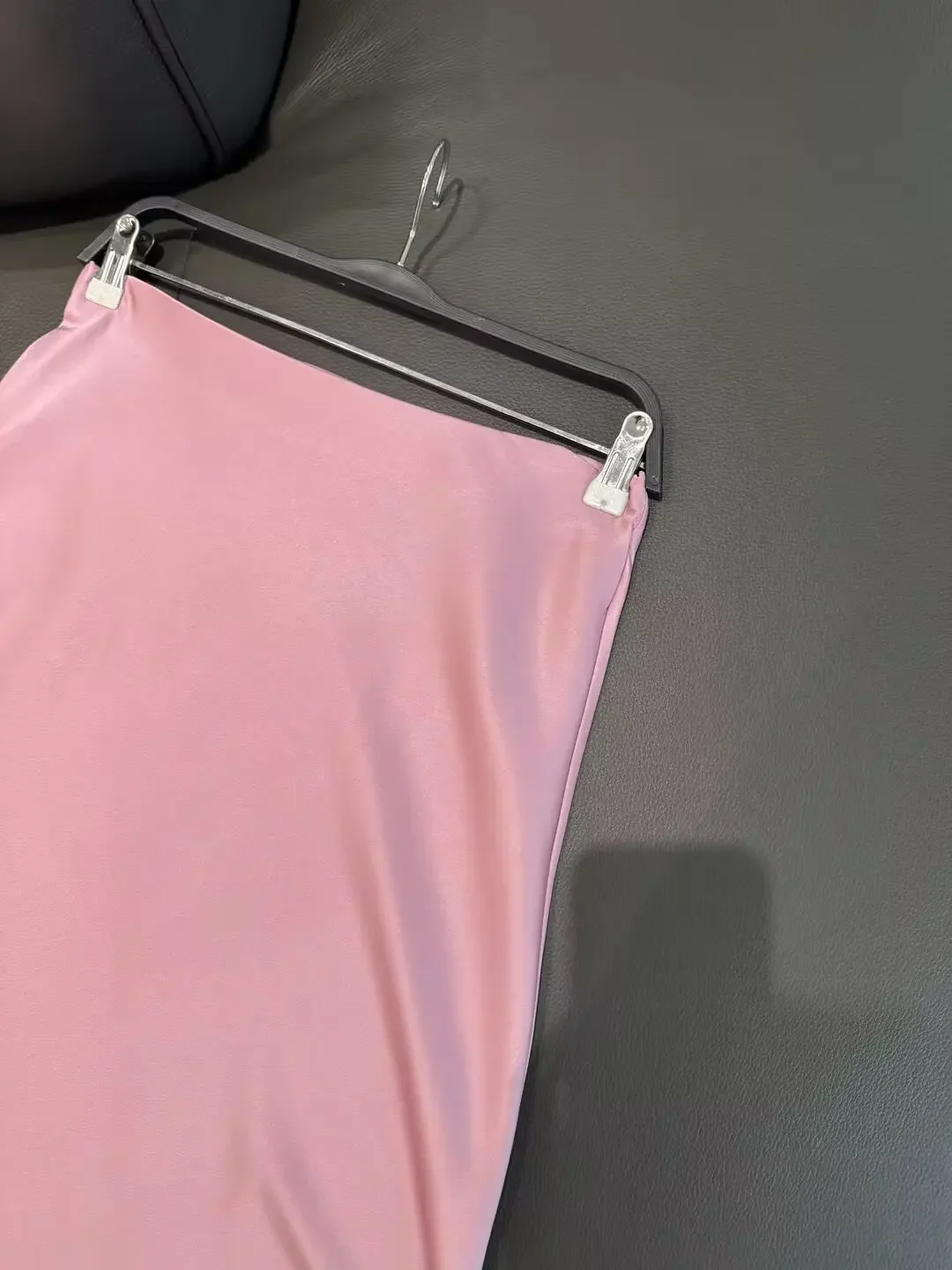 Jupe mi-longue en satin pour femmes, nouvelle mode chic, tempérament Joker, taille élastique rétro, surjupe femme, bergame, 2024