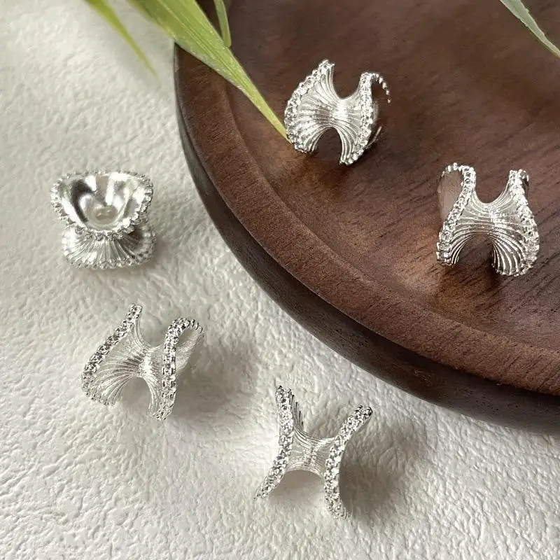 5Pcs Alloy Wave Spacer Beads Anti-Scratch Smooth DIY Craft Supplies for Customized Bracelet Necklace Making
