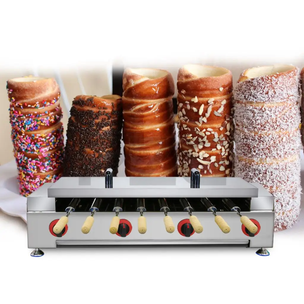 Commercial Gas Type Hungarian Kurtos Kalacs Machine Electric Chimney Cake Rollers Ice Cream Waffle Maker Cone