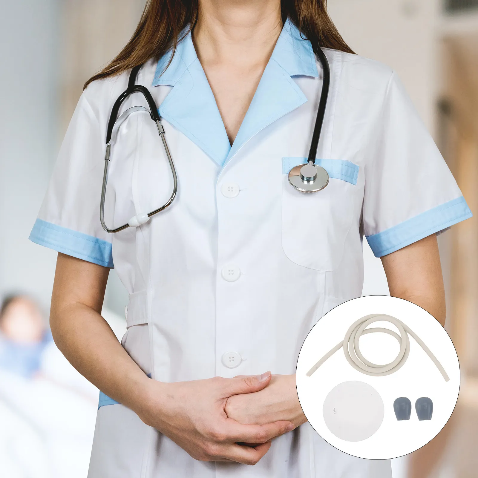 

4Pcs Stethoscope Accessories Replacement Ear Tips Diaphragm Hose for Medical Use Premium Rubber Earplugs Fit Most Brands Clinic