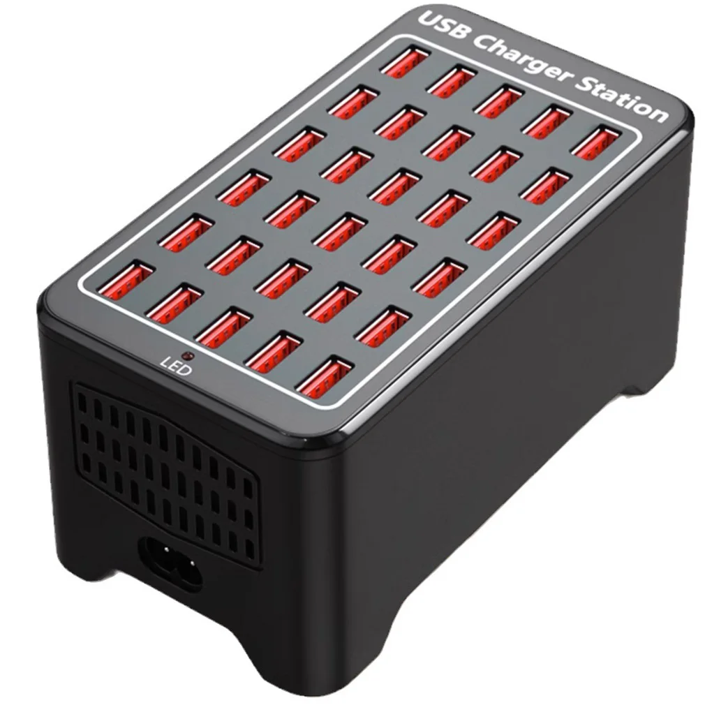 Heißer Verkauf: 30-Port-Wand- und Desktop-Ladestation mit 150W USB-Hub, Schnellladegerät für Mobiltelefone, Netzteil, Dropshipping, Großhandel