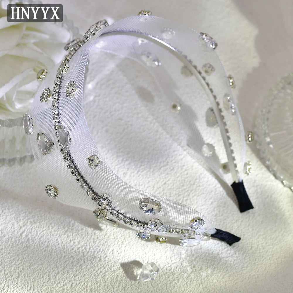 YunLaPan Handmade Lace Openwork Rhinestone Bride Hairband Bohemian Style Ladies Banquet Party Hair Accessories YXA04