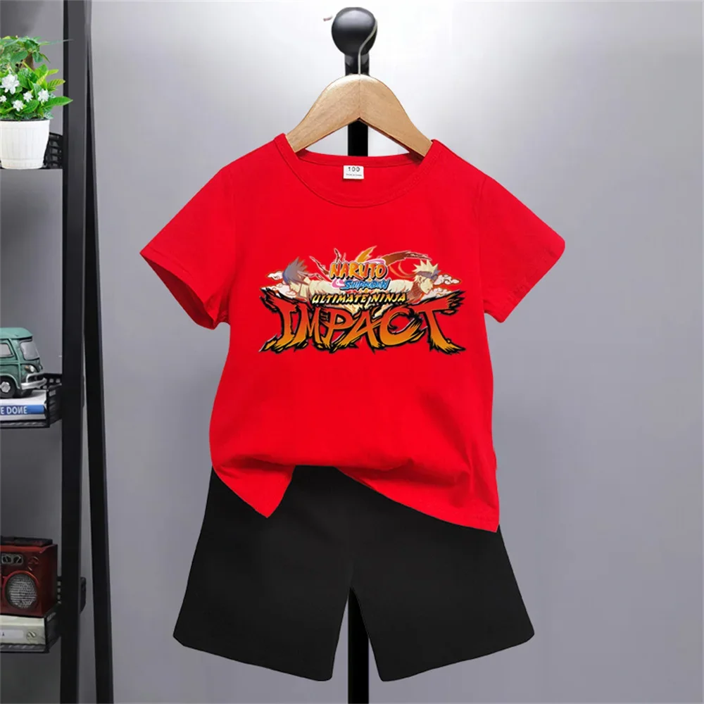 Boys and girls Summer T-shirt Short sleeve set High quality cotton fashion children's brand Top T-shirt designer children's