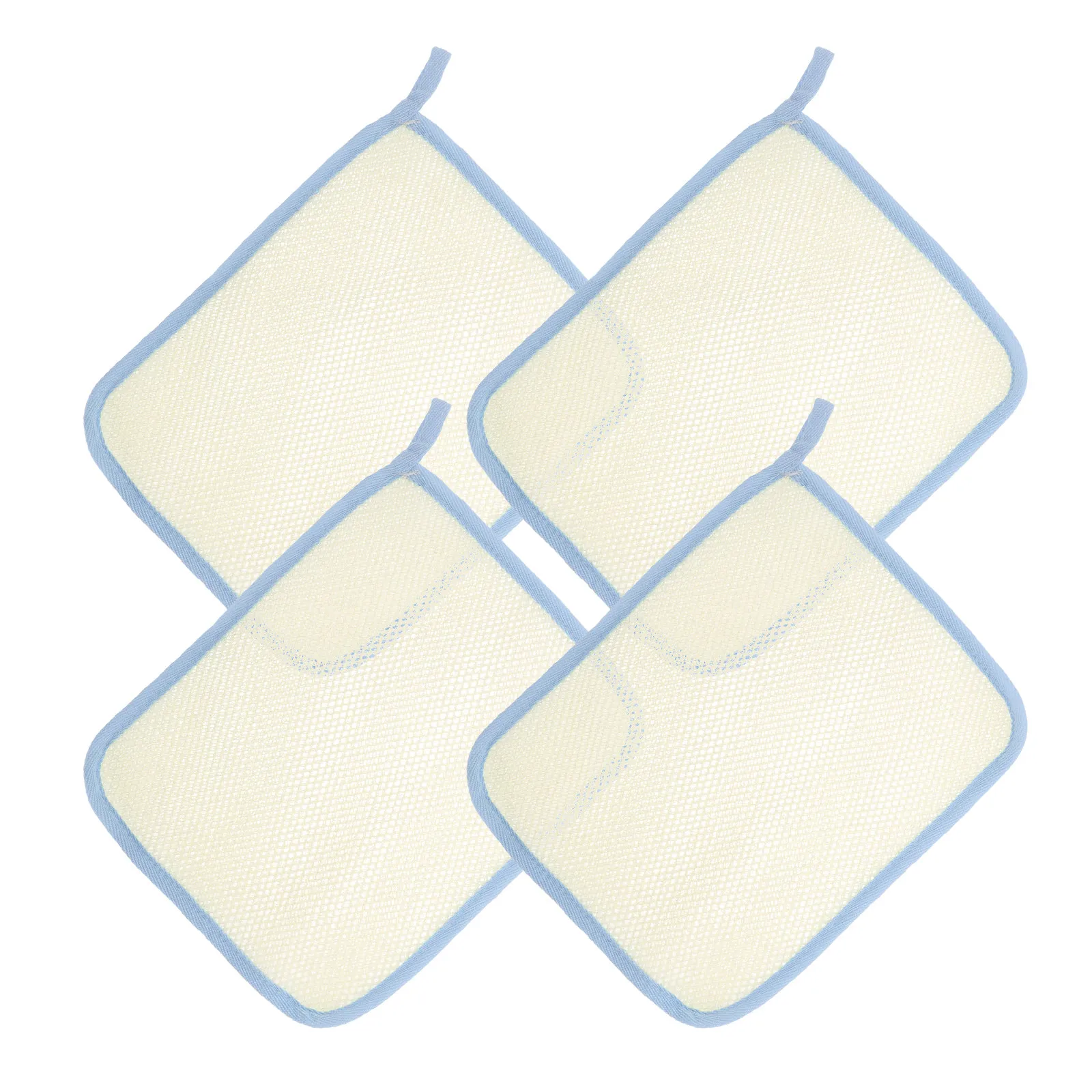 

4Pcs Foaming Washcloth Soap Bag Dual-Layer Nylon Exfoliating Cloth Soft Skin Scrubber Reusable Body Face Cleansing Lightweight