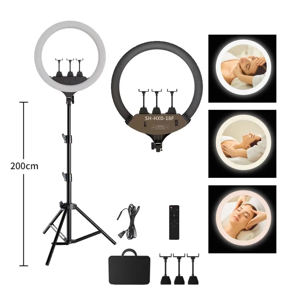 Ring Licht 18 inch Kit 36 W 6500 K Professionele LED Controle Stand Telefoon Houder Buis Tas voor Tattoo Lash Extension Kapper Licht