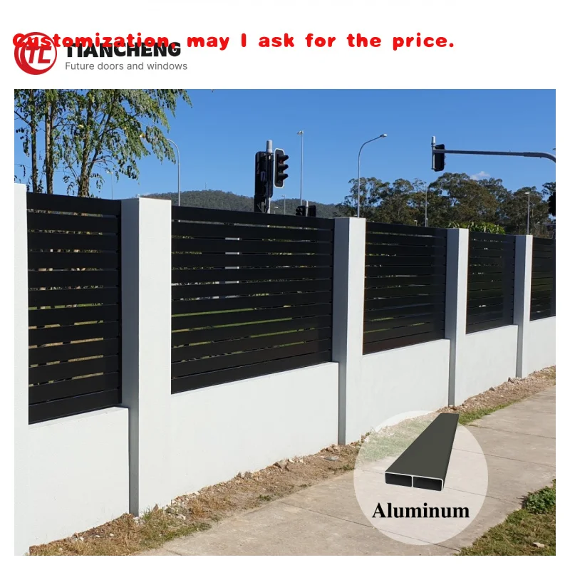 

custom.Complete Aluminum Blade Fence System with and Posts Residential and Commercial Property Boundary