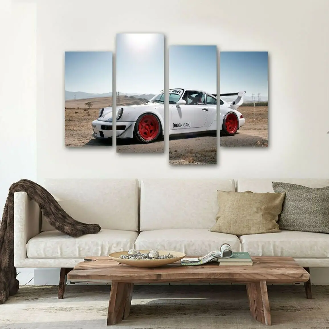 4Pieces Euro Tuning Split Car Sports Car Wall Art Paintings Home Decor Accessories Pictures Posters for Living Room Decorations