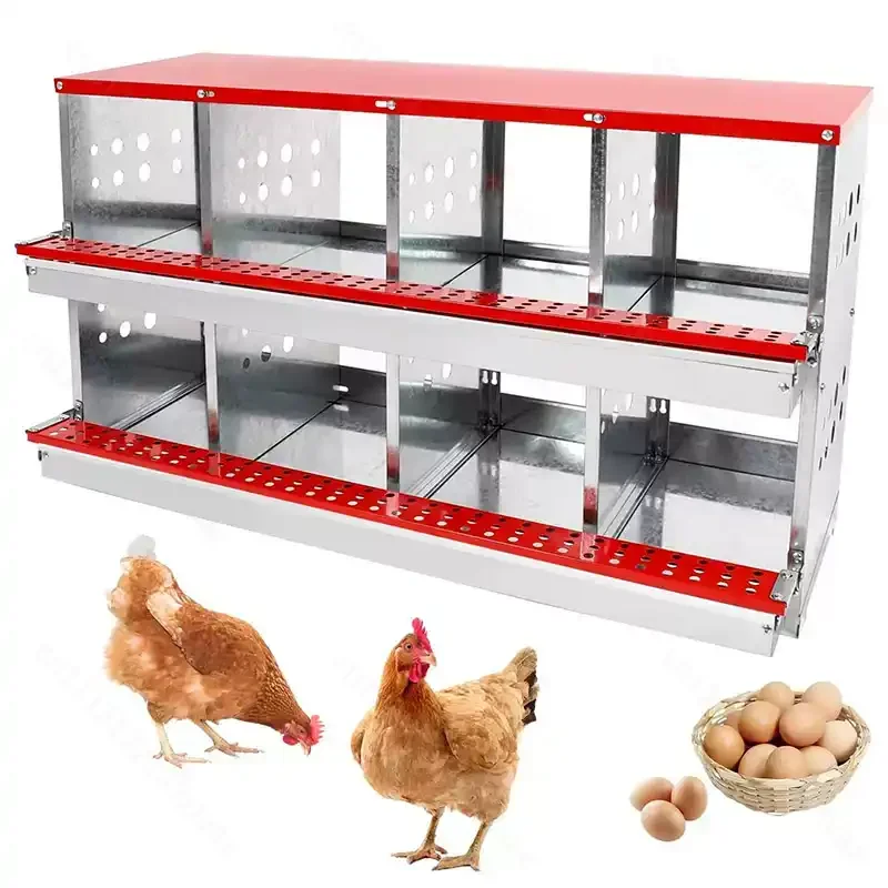 For Galvanized Chicken Run Cage With Nest Egg Box, Durable Easy‑Clean Poultry Housing for Backyard Chicken Raising