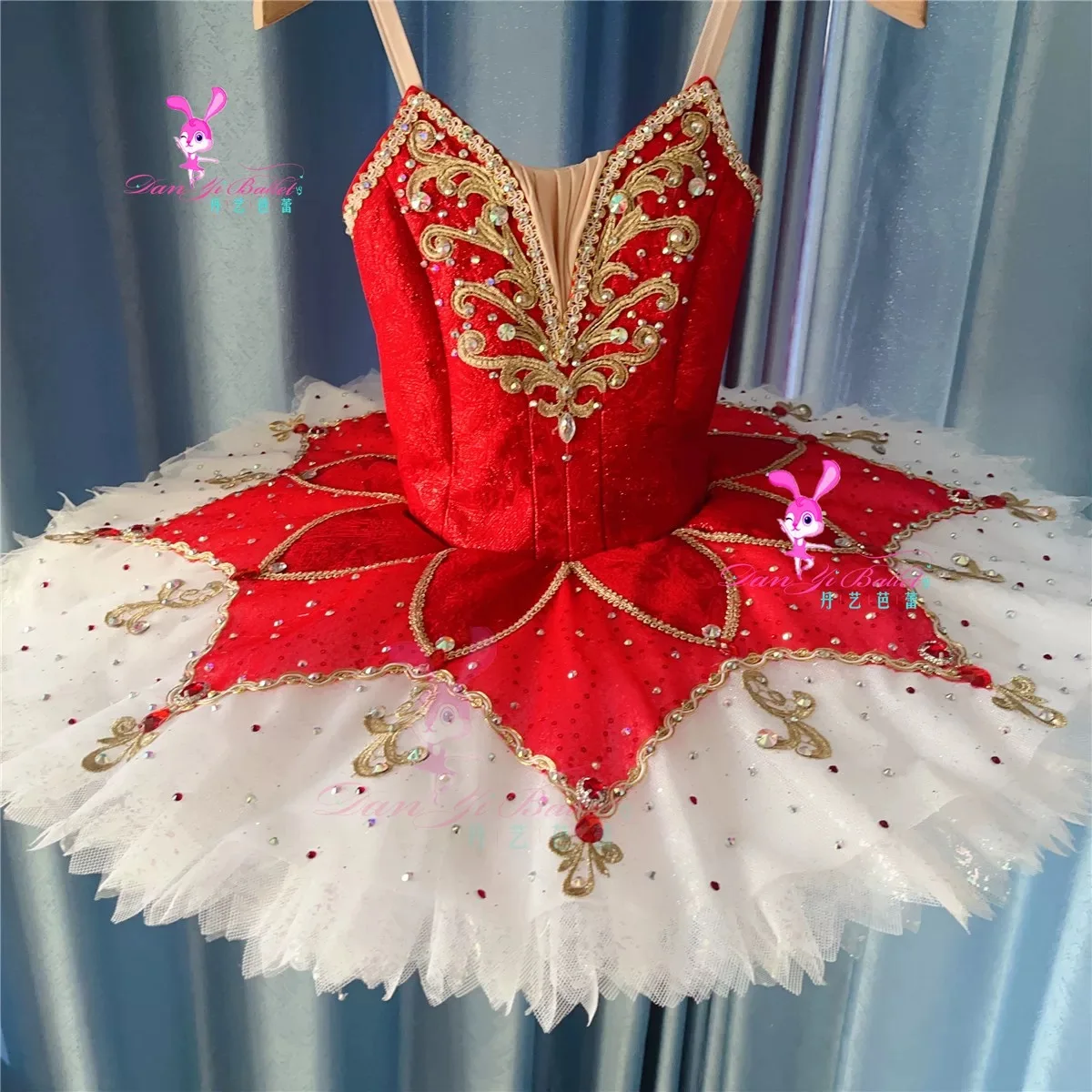 Danyi adult and children's professional ballet performance red Esmeralda plate dress tutu competition dress customized