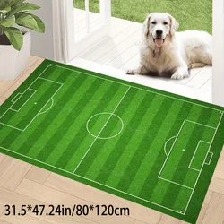 1pc Artificial Carpet Rug with Non-slip Football Field Lawn Pattern Floor Mat Suitable for Hotel Office Restaurant Decor