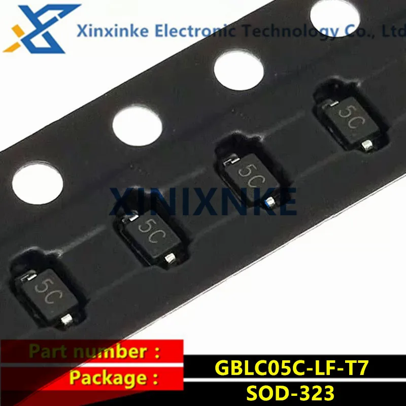 100PCS GBLC05C-LF-T7 GBLC05C Marking：5C SOD-323 0805 5V Bidirectional TVS Static Protection Diode