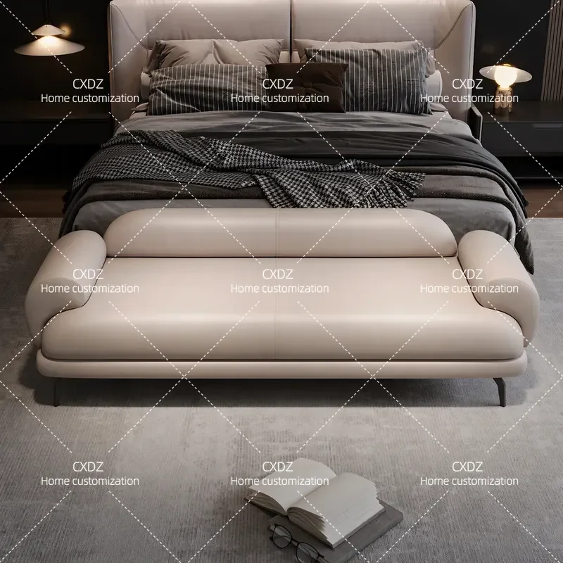 Italian style bedside Bedroom Minimalist bed Front Bed couch Simple modern bedside stool Bench stool Cloakroom